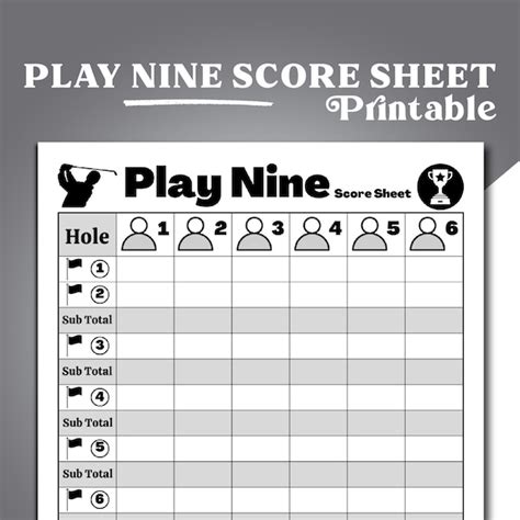 Play Nine Score Pad Etsy