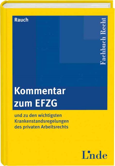 Efzg Entgeltfortzahlungsgesetz Linde Verlag