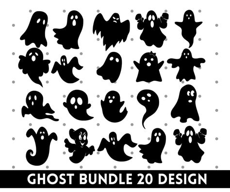 Ghost Svg Bundle Halloween Ghost Svg Boo Ghost Svg Cute Ghost Svg Spooky Svg Retro