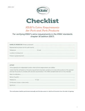 Fillable Online Krav KRAV S Checklist For Krav Fax Email Print