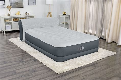 SLEEPLUX Queen Air Mattress With Headboard Supersoft Snugable Top