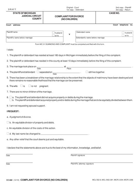 Michigan Divorce Forms Pdf Fill Out Sign Online DocHub