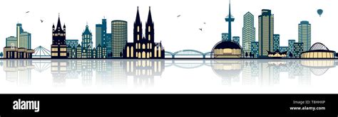 cologne skyline (germany Stock Vector Image & Art - Alamy