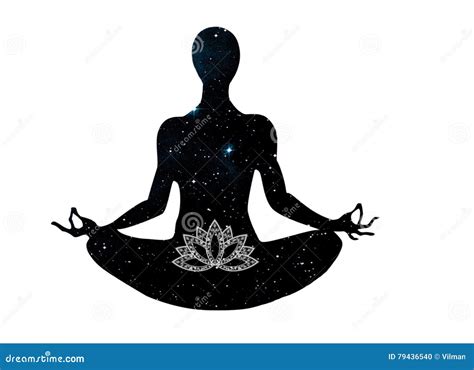 Yoga Posture Sitting in Lotus Symbol Stock Illustration - Illustration of background, lotus ...