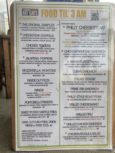 fat cats menu