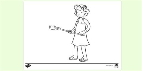 Free Girl Picking Up Litter Colouring Colouring Sheets