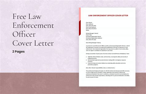 Law Enforcement Promotion Cover Letter In Word Pdf Google Docs