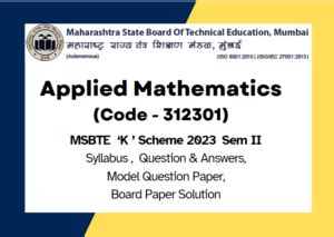 Applied Maths Sem II Diploma MSBTE K Scheme Syllabus Shiksha Mentor