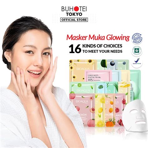 Jual BUHOTEI BIOAQUA Sheet Mask 12 Pcs Brightening Serum Mask Masker