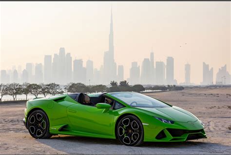 Rent Lamborghini Huracan Evo Spyder Green In Dubai