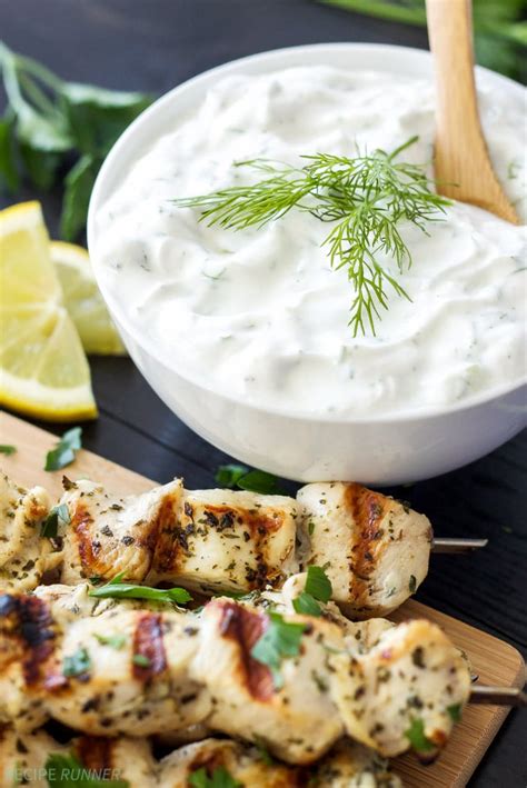 Greek Lemon Chicken Skewers With Tzatziki Sauce Recipe Runner