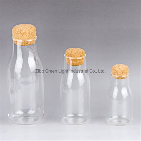 High Borosilicate Glass Bottle With Cork Lid For Food Storage China