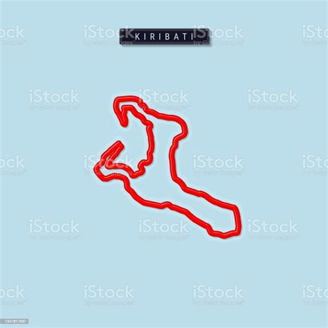 Kiribati Bold Outline Map Vector Illustration Stock Illustration