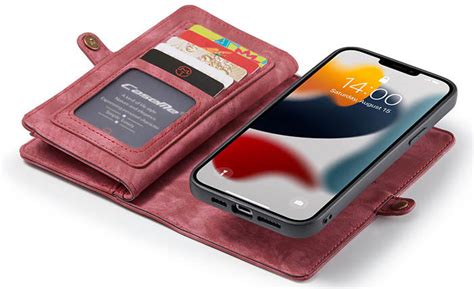 Caseme Iphone 13 Pro Wallet Detachable 2 In 1 Case Red