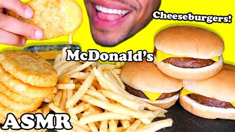 Asmr Mcdonalds Cheesburgers Hash Browns Fries Cheese Sauce Mukbang