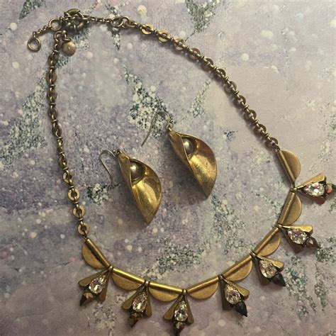 J Crew Earrings And Necklace Set Gem