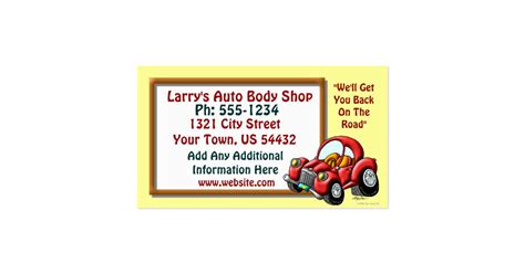 Auto Body Shop Pack Of Standard Business Cards Zazzle