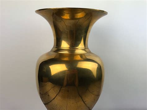 Tall Large Brass Vase Floor Brass Vase Vintage Indian Brass Etsy