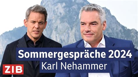 Orf Sommergespr Ch Mit Karl Nehammer Youtube