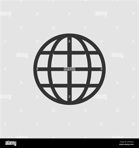 Globe Icon Flat Black Pictogram On Grey Background Vector