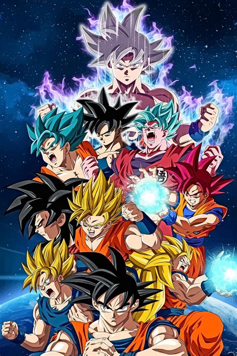 Evolution Of Goku Poster Wall Art Super Saiyan Ssj God Etsy