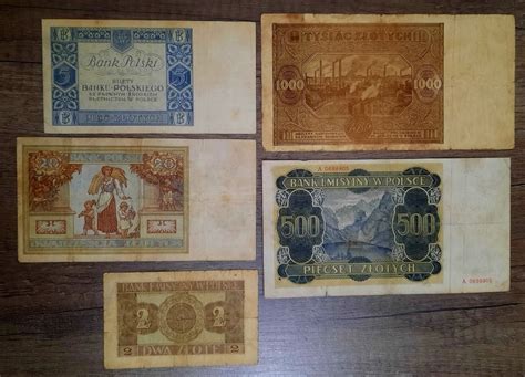 Z Oty Polski Banknoty Lat Zestaw Bielsko Bia A Kup