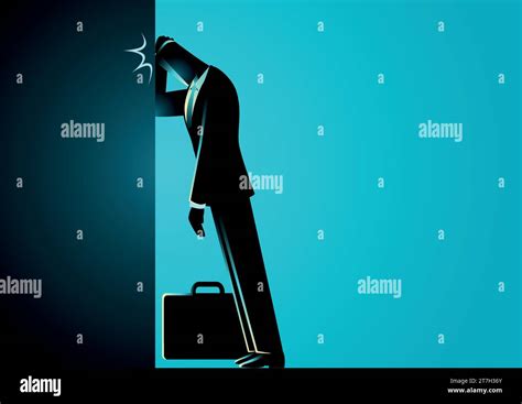 Leaning Head On Wall Stock Vector Images Alamy