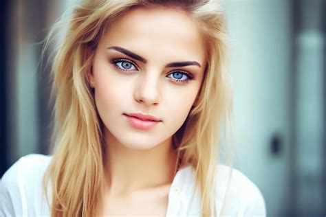 Premium Ai Image A Girl With Blue Eyes Has A Blue Eye