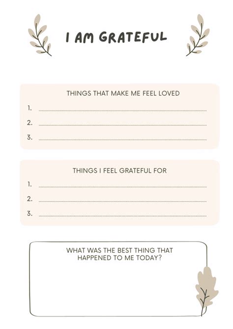 Gratitude Journal Free Printable