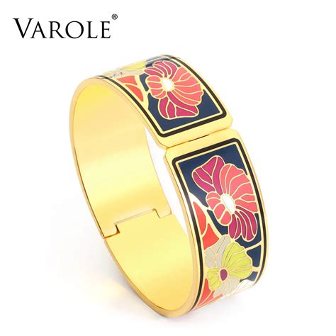 Varole Farbe Design Muster Gold Ffnung Emaille Armband Armreif F R