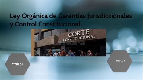 Ley Org Nica De Garant As Jurisdiccionales Y Control Constitucional By