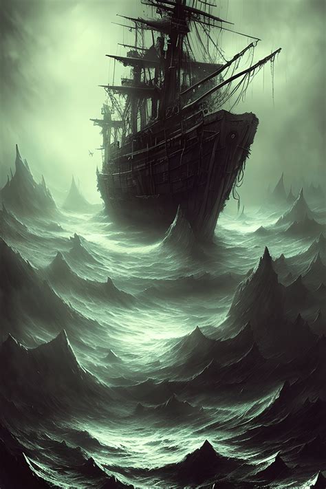 Ghost Pirate Ship Silhouette