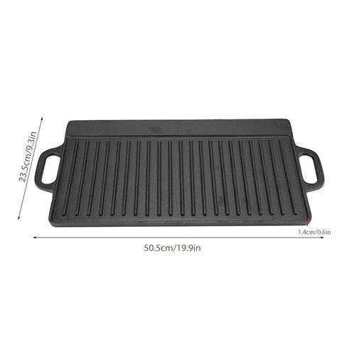 Non Stick Cast Iron Cm Reversible Steak Griddle Plate Indoor Bbq Hob