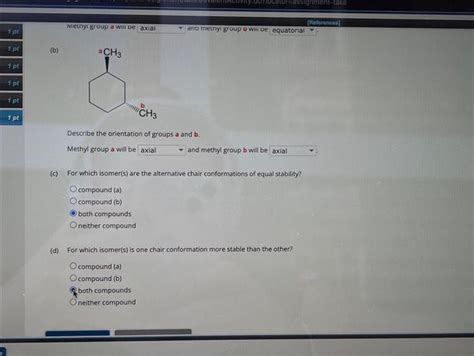 Solved Consider The Most Stable Chair Conformation For The Chegg