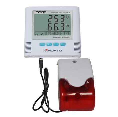 Sound Light Alarm High Accuracy Temperature Humidity Data Logger HUATO