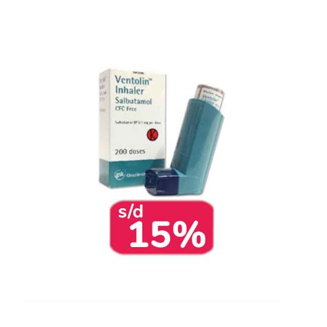 Ventolin Inhaler 100 Mcg 200 Doses Obat Rutin Kegunaan Efek