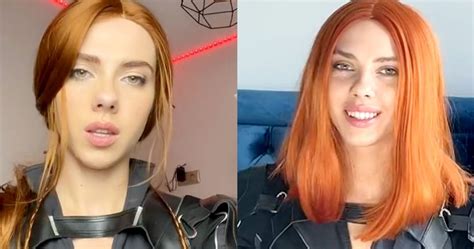 This Scarlett Johansson Look Alike Can T Stop Celebrating The ﻿black Widow Release On Tiktok