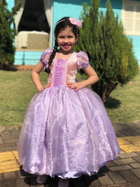 Fantasia Rapunzel Enrolados Vestido Princesa Infantil Luxo Elo