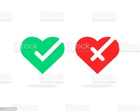 Colored Hearts With Check Marks Stock Illustration Download Image Now