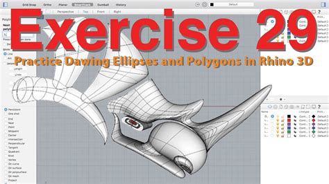 Practice Drawing Elipses And Polygons In Rhino 3d Youtube