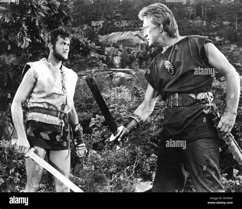 The Vikings Tony Curtis Kirk Douglas 1958 Stock Photo Alamy