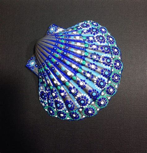 Hand Painted Scallop Shell Painted By Me In Quality Acrylic Paints And