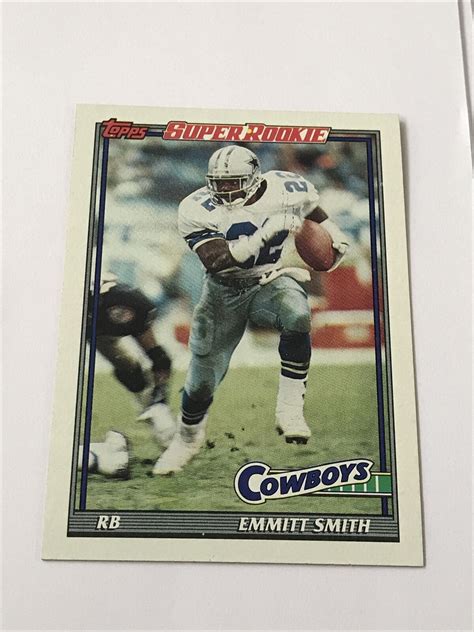 EMMITT SMITH ROOKIE CARD 1991 Topps Football DALLAS COWBOYS SUPER ...