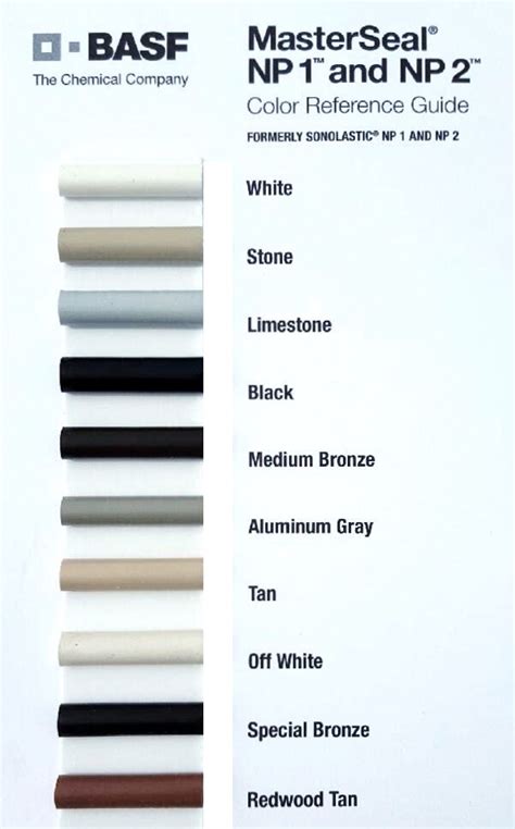 Masterseal Color Chart Ponasa