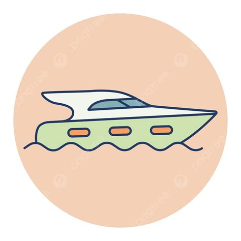 Cruising Motor Yacht Flat Vector Icon Wealth Transport Travel Vector