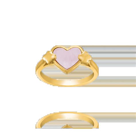 Bague Fine En Forme De C Ur Nacre Rose Argent Dor Charles Garnier