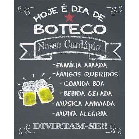 Placa Decorativo Hoje é dia Boteco Shopee Brasil