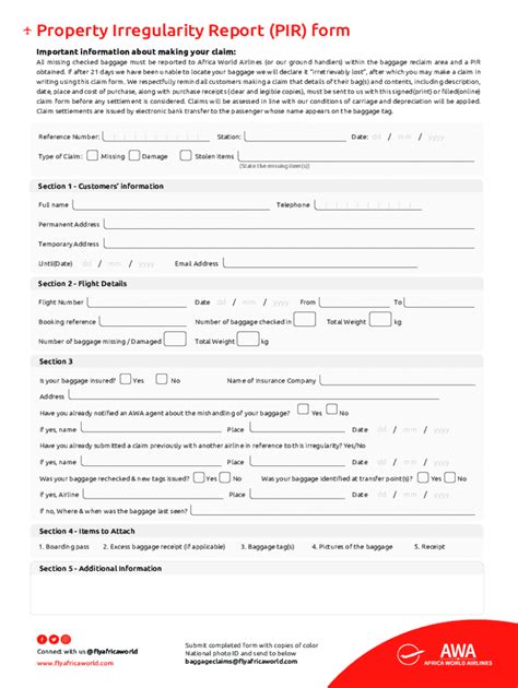 Fillable Online Property Irregularity Report Pir Form Fax Email Print