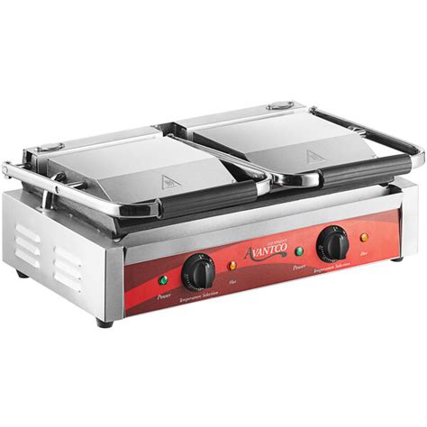 Avantco P S Double Panini Grill W Smooth Plates X