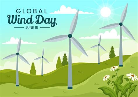 Premium Vector Global Wind Day Vector Illustration On June 15 With